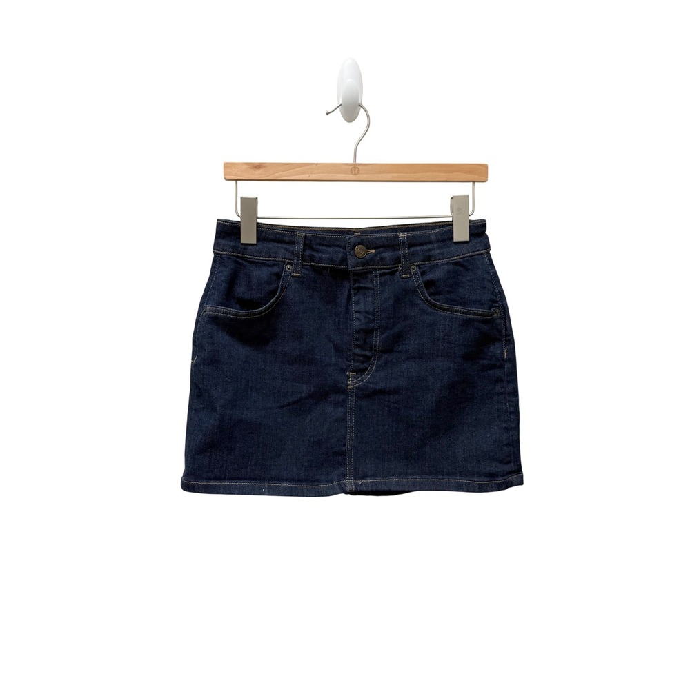 Zara Womens Dark Wash Denim Mini Skirt Blue Size 6 6840/274/407/38